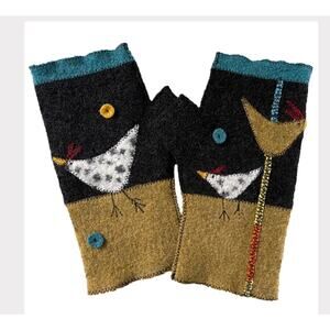 Woolflower Womens Wool Free Range Fingerless Gloves